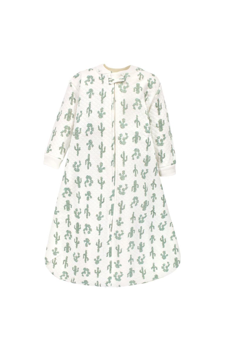 Hudson Baby Quilted Long Sleeve Sleeping Bag and Wearable Blanket, Main, color, Neutral Cactus