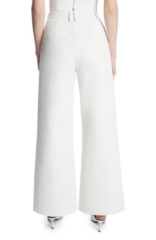 Bardot Marlowe Faux Leather Wide Leg Pants In Orchid White