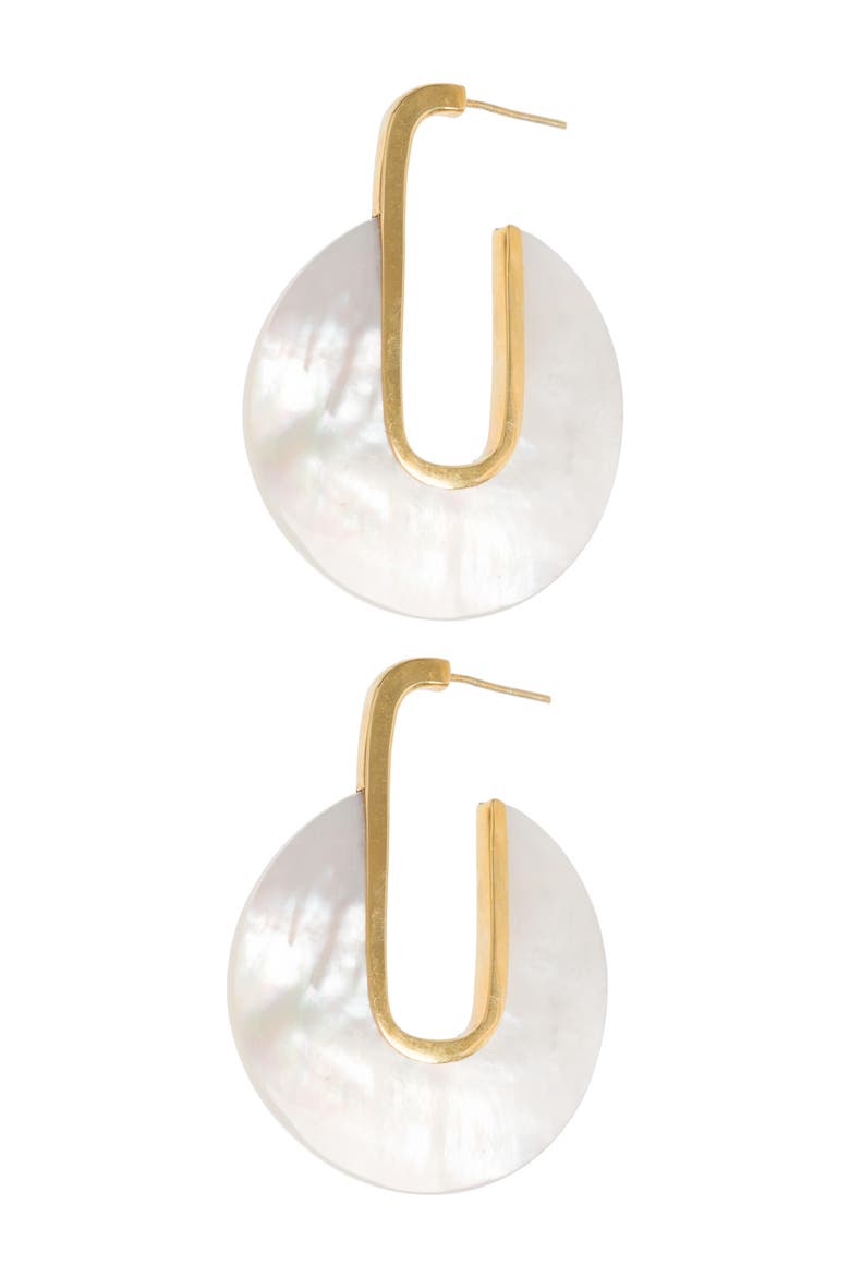 Warrioress Hoops Earrings, Main, color, Gold