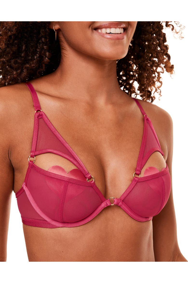 Rayna Unlined Plunge Bra, Main, color, Dark pink