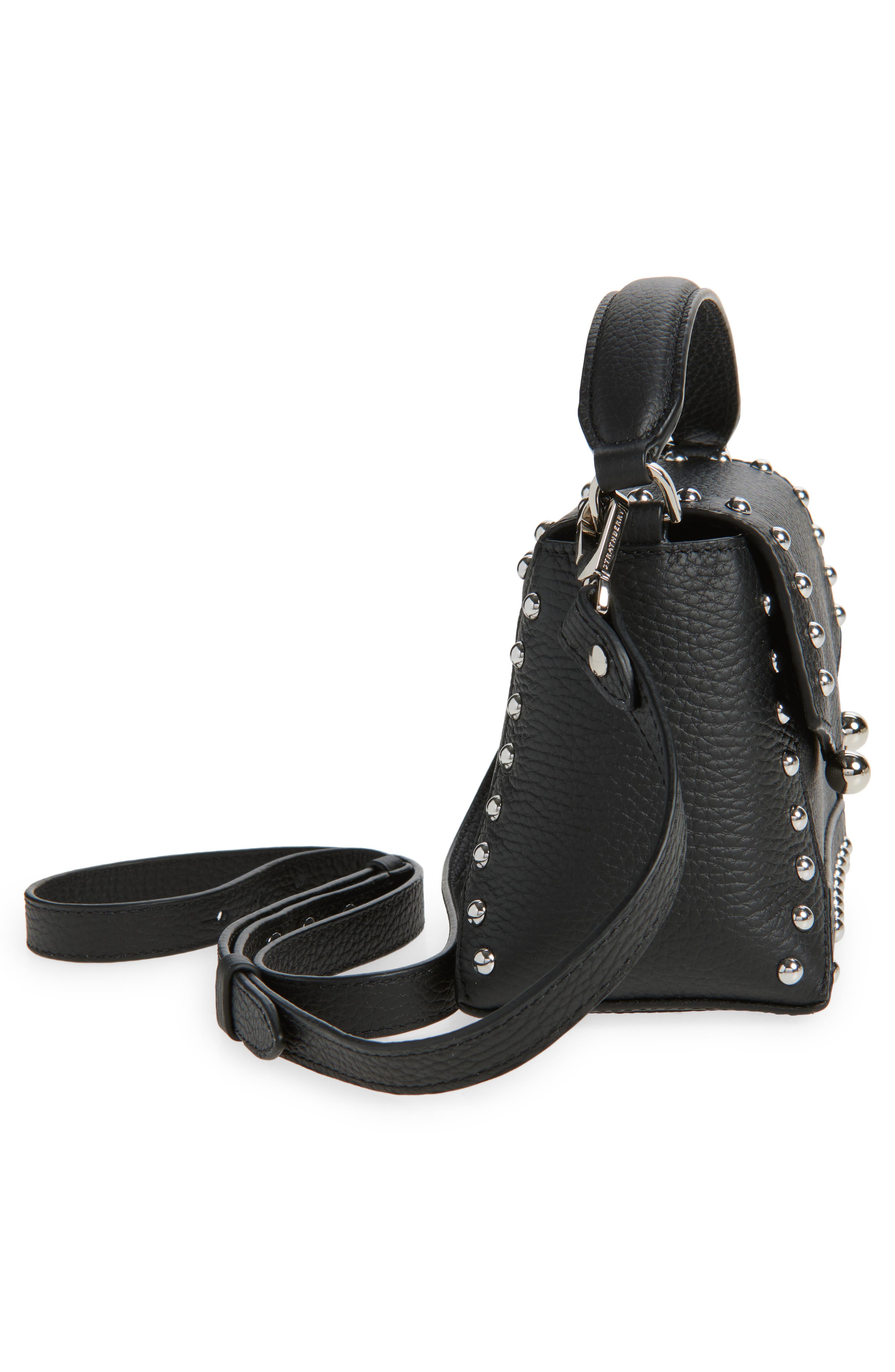 Strathberry Nano Mosaic Studded Leather Top Handle Bag, Alternate, color, 