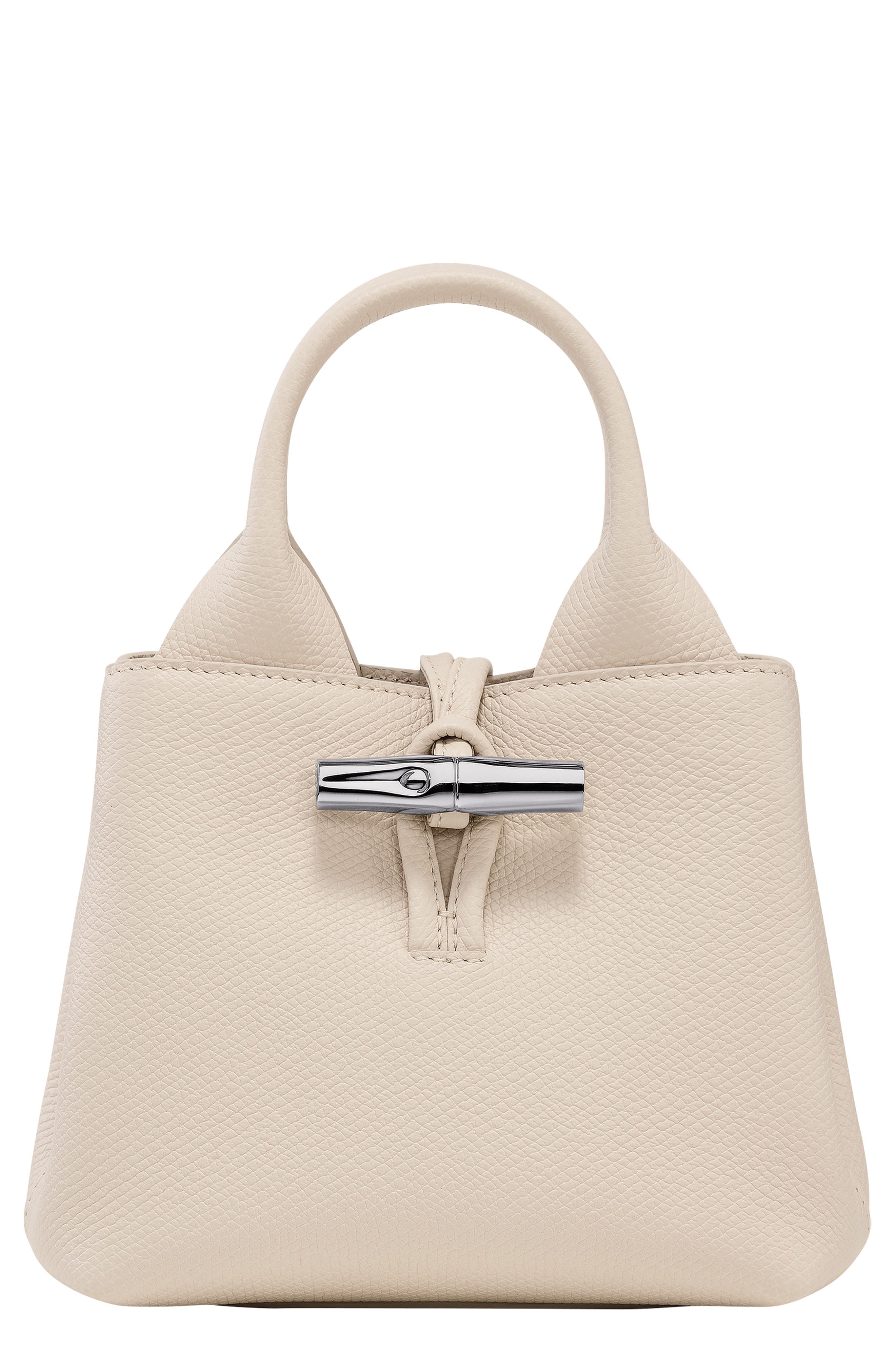 Longchamp Extra Small Le Roseau Leather Tote, Main, color, Paper