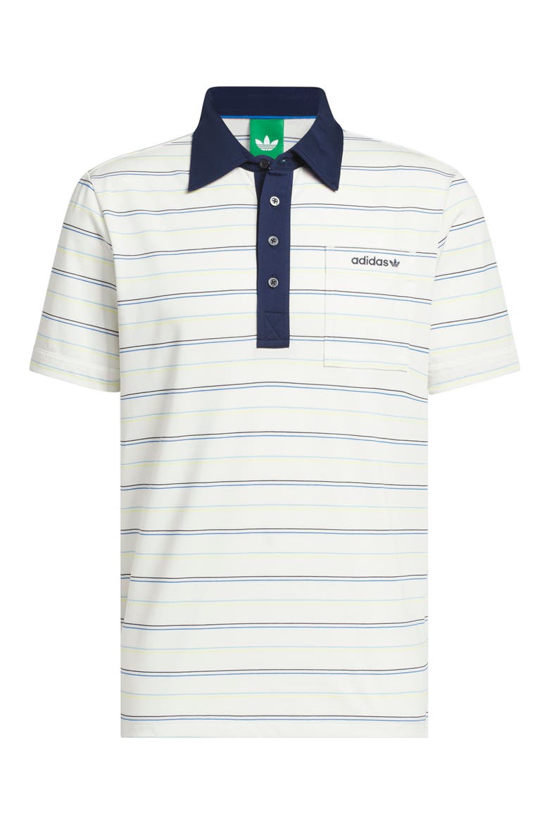 Originals Archive Striped Polo, Main, color, CHALK WHITE/ PURE LEMON F26