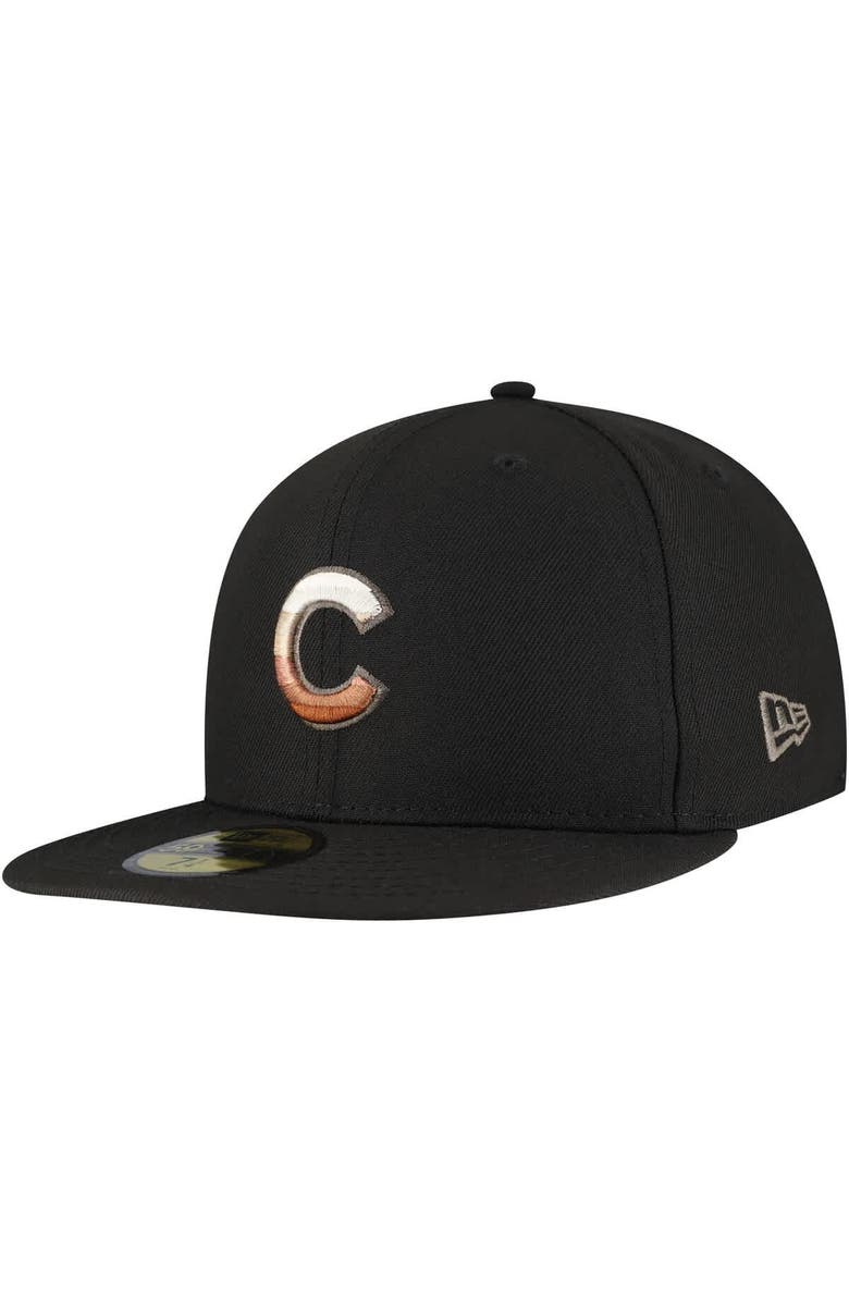 New Era Men's New Era Black Chicago Cubs Dune Gradient Side Patch 59FIFTY Fitted Hat, Alternate, color, 