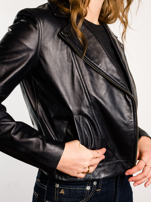 Able Maha Leather Jacket In Black