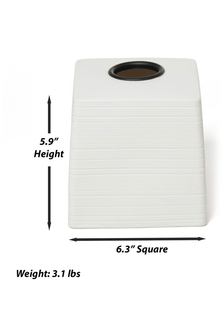 Dubai Black Trim Tissue Box Cover, Alternate, color, WHITE