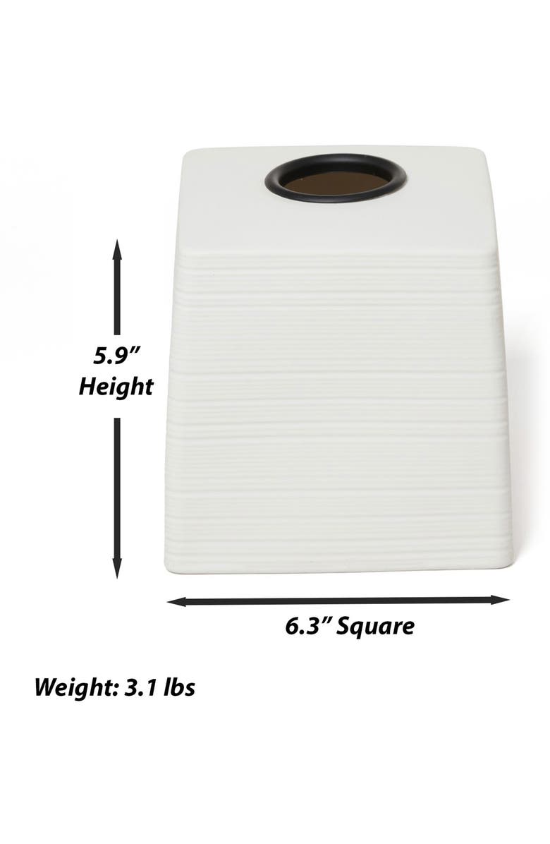 ROSELLI TRADING COMPANY Dubai Black Trim Tissue Box Cover, Alternate, color, White