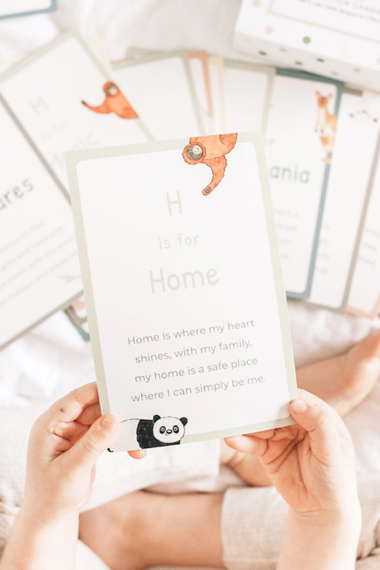 A-Z Mindful Affirmation Cards - Age 3+ Years, Alternate, color, White with Print