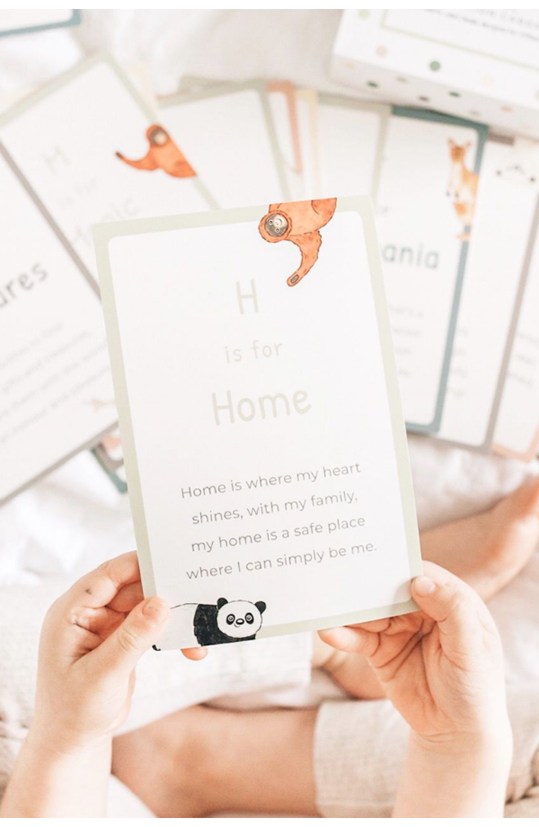 Mindful & Co Kids A-Z Mindful Affirmation Cards - Age 3+ Years, Alternate, color, White With Print