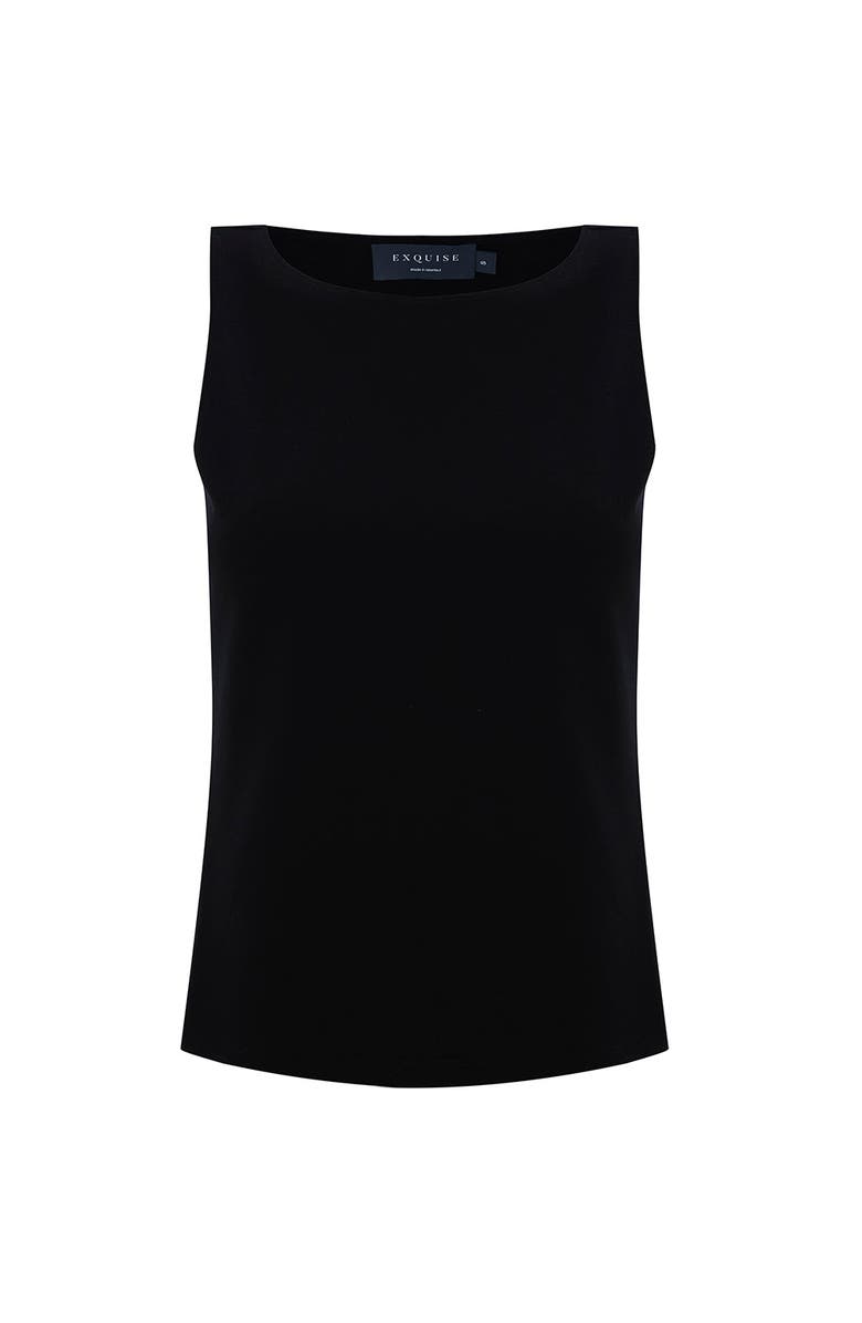 Exquise Chelsea Boat Neck Sleeveless Knit Blouse, Alternate, color, Black