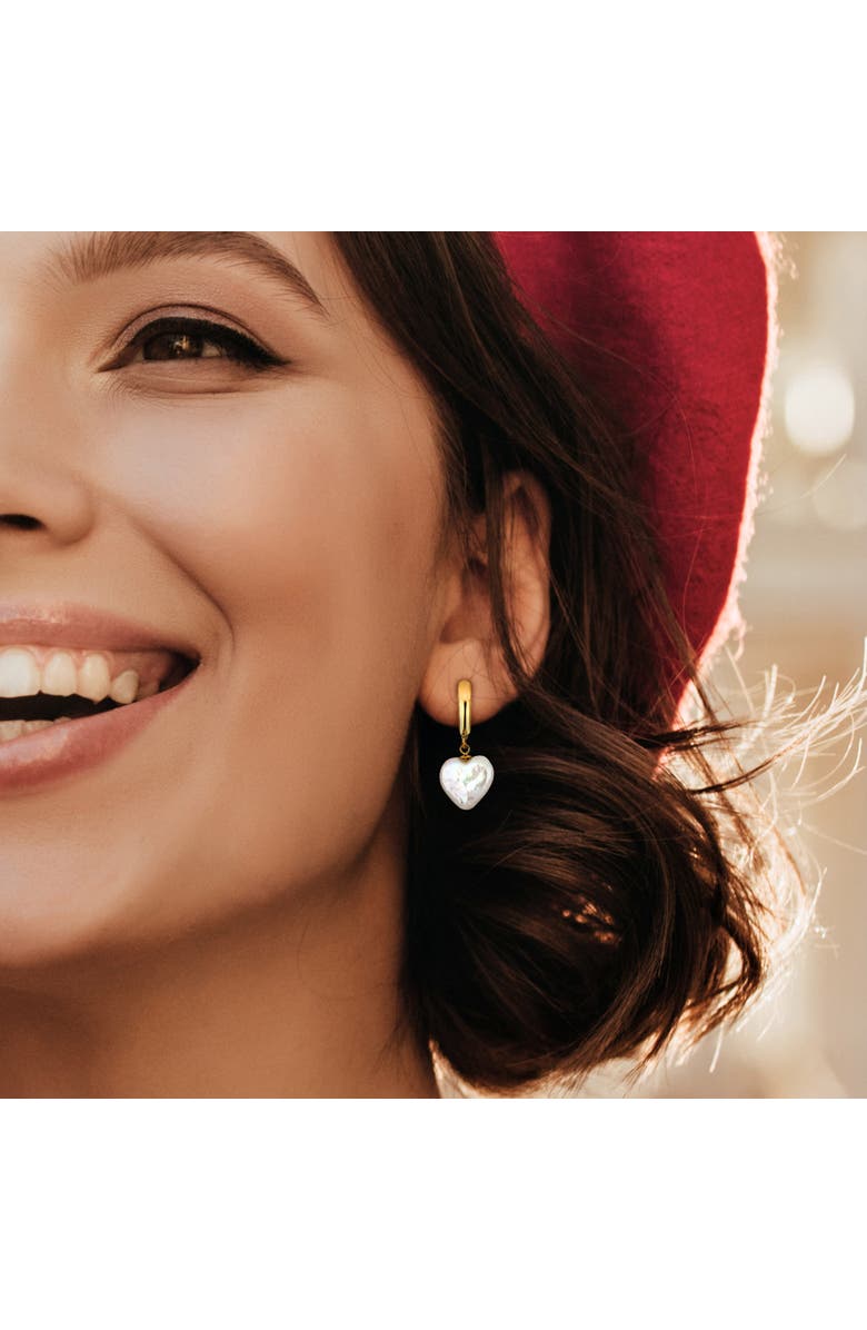 Julianna B. Cultured Pearl Heart Drop Earrings 14k, Alternate, color, 