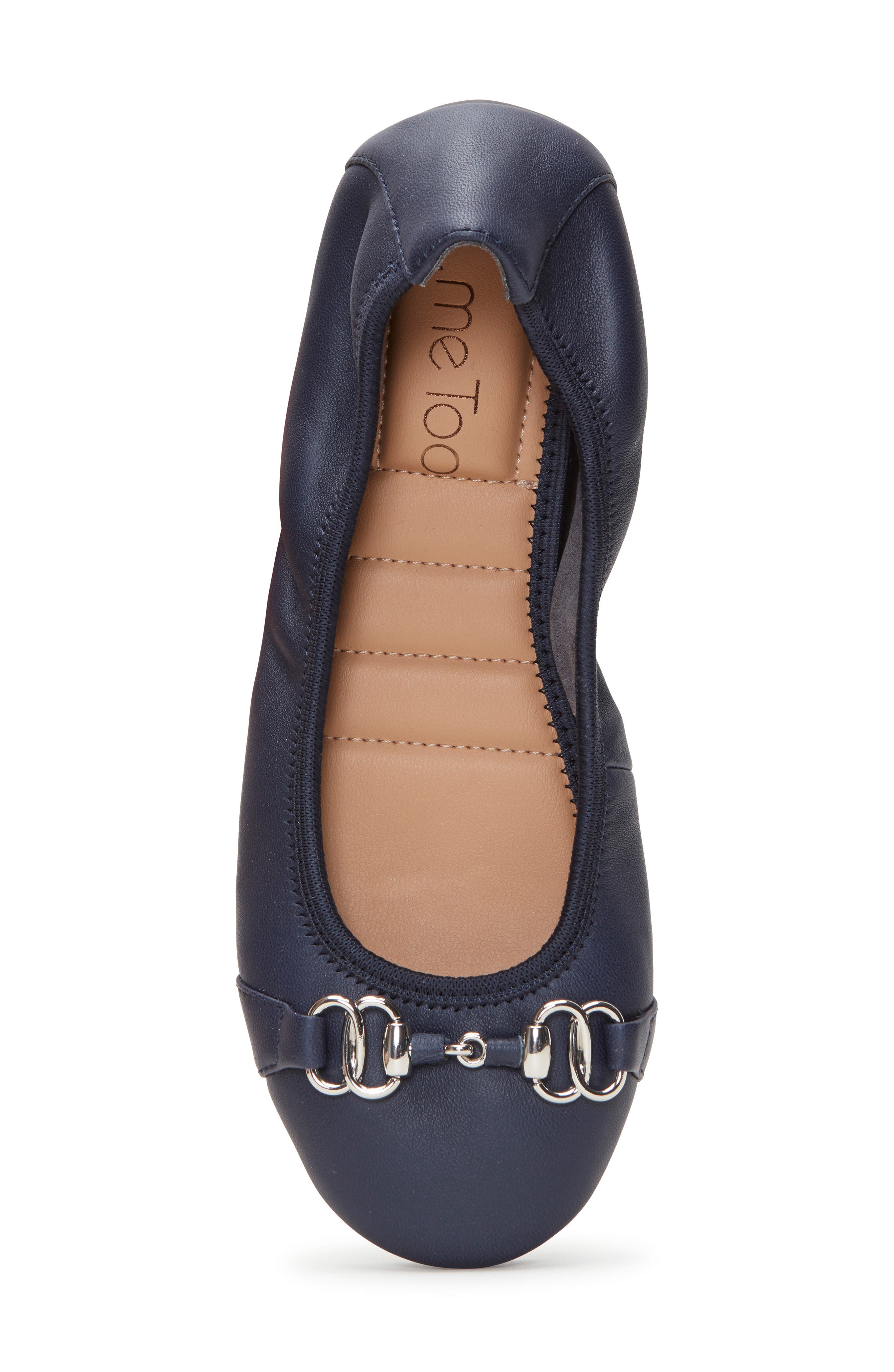 Me Too Olympia Skimmer Flat, Alternate, color, Navy Leather