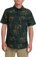 Quiksilver Sundown Classic Short Sleeve Stretch Cotton Button-Up Shirt