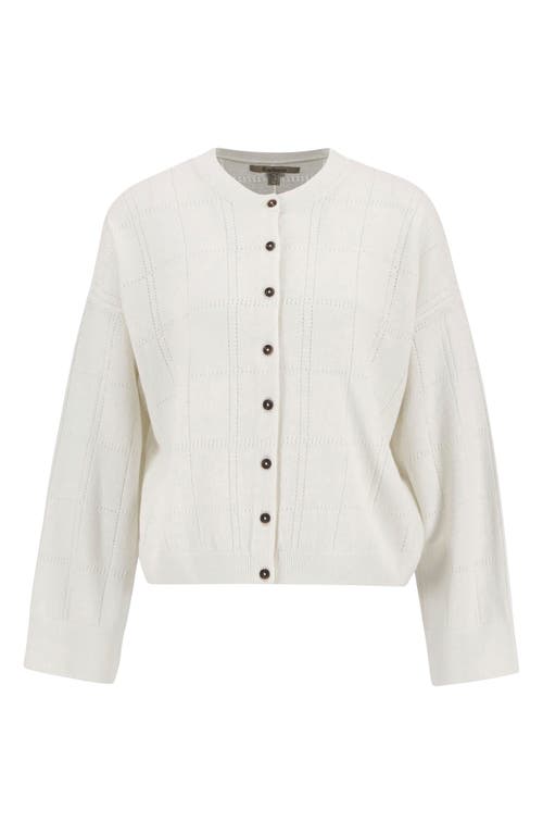 Barbour Blakely Wool Blend Cardigan In White