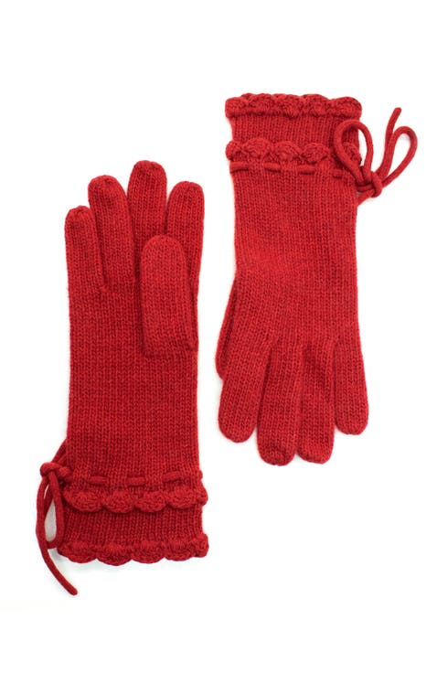 Cashmere gloves with strings