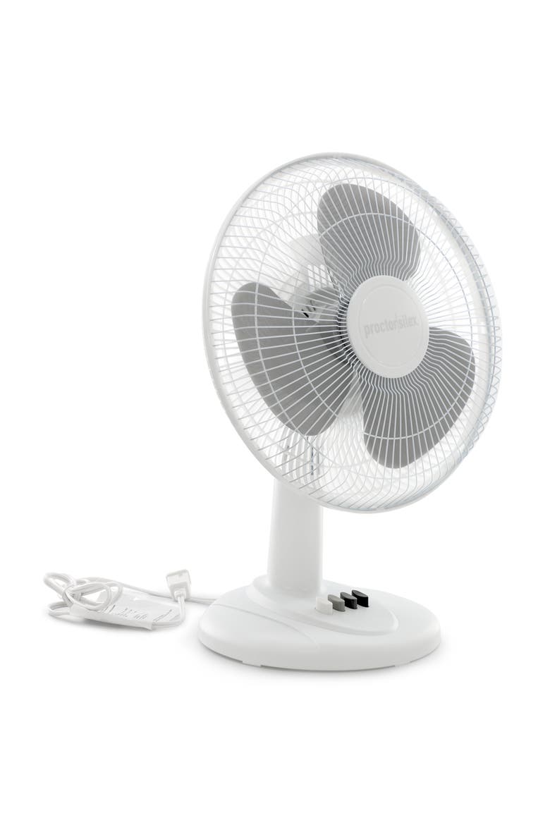 12 Inch 40w Oscillating Table Fan in White, Alternate, color, White