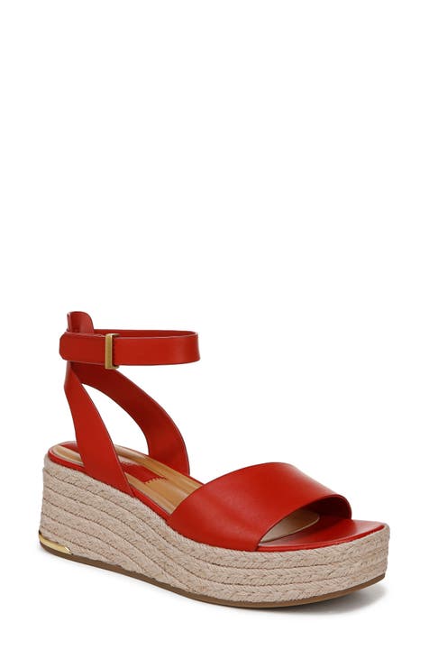 Red platform wedges online