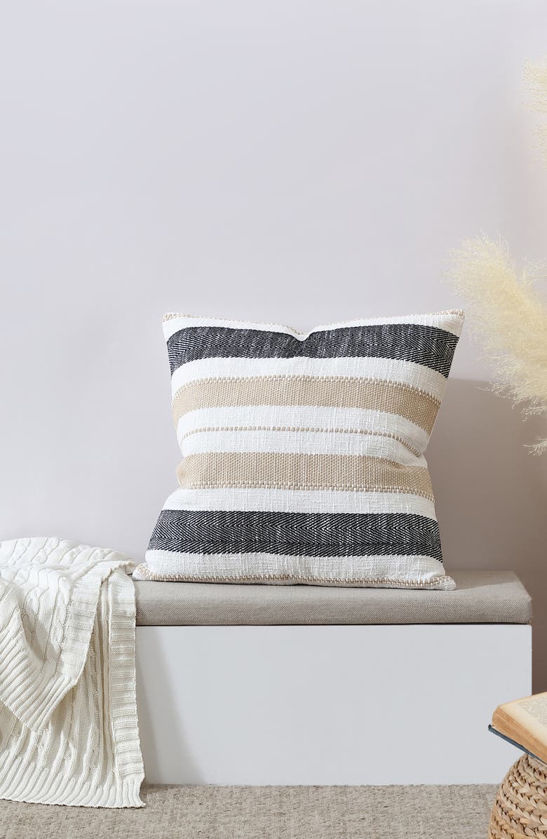 Tahari Farmhouse Stripe Throw Pillow, Alternate, color,