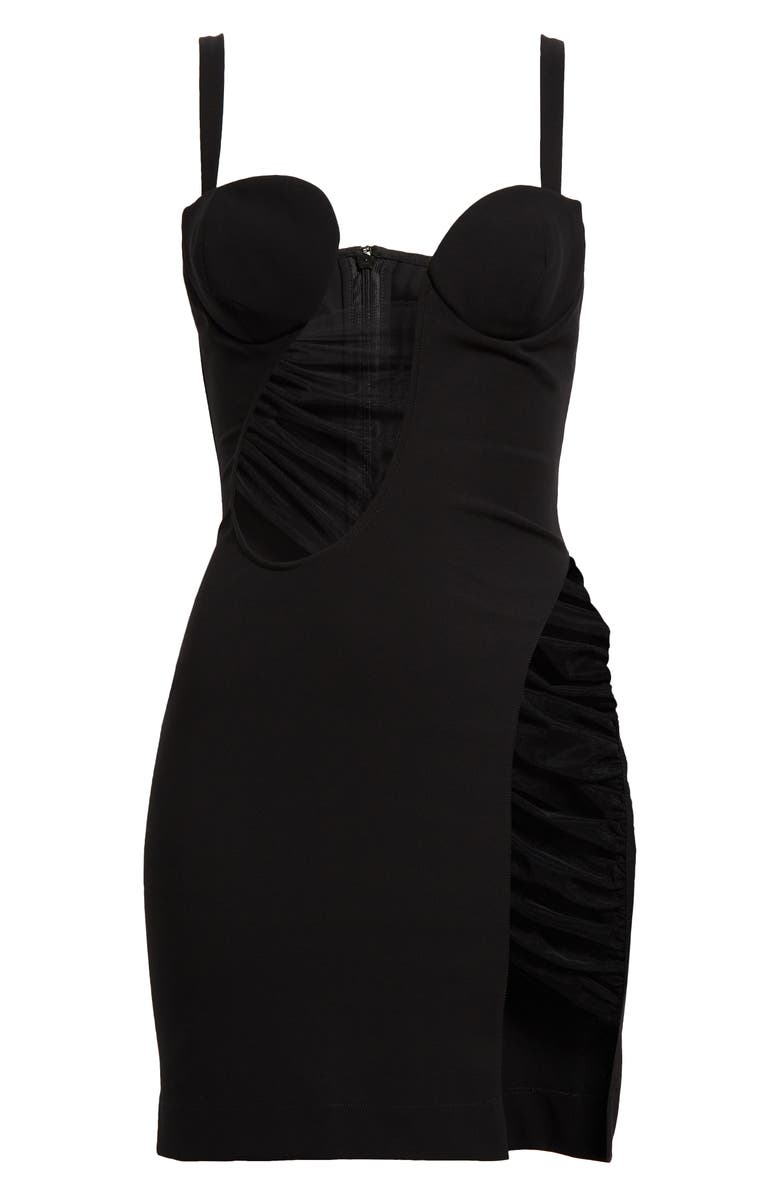 Nensi Dojaka Cutout Asymmetric Tulle Inset Minidress, Alternate, color, 