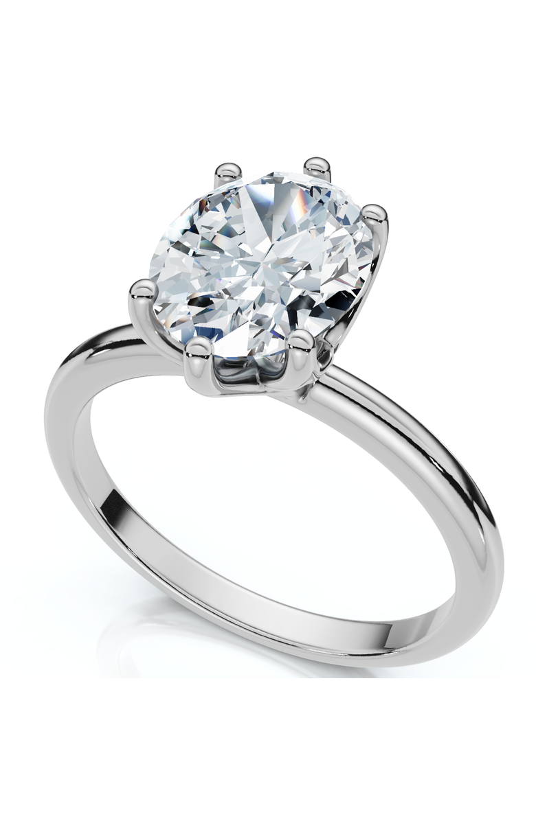 Bliss Diamond Certified 1 1/2Ct Lotus Solitaire Diamond Engagement Ring 14k Gold Lab Grown, Alternate, color, 14K White Gold