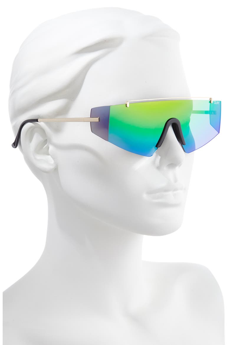 Australia Transcend 141mm Shield Sunglasses, Alternate, color, GOLD/ RAINBOW