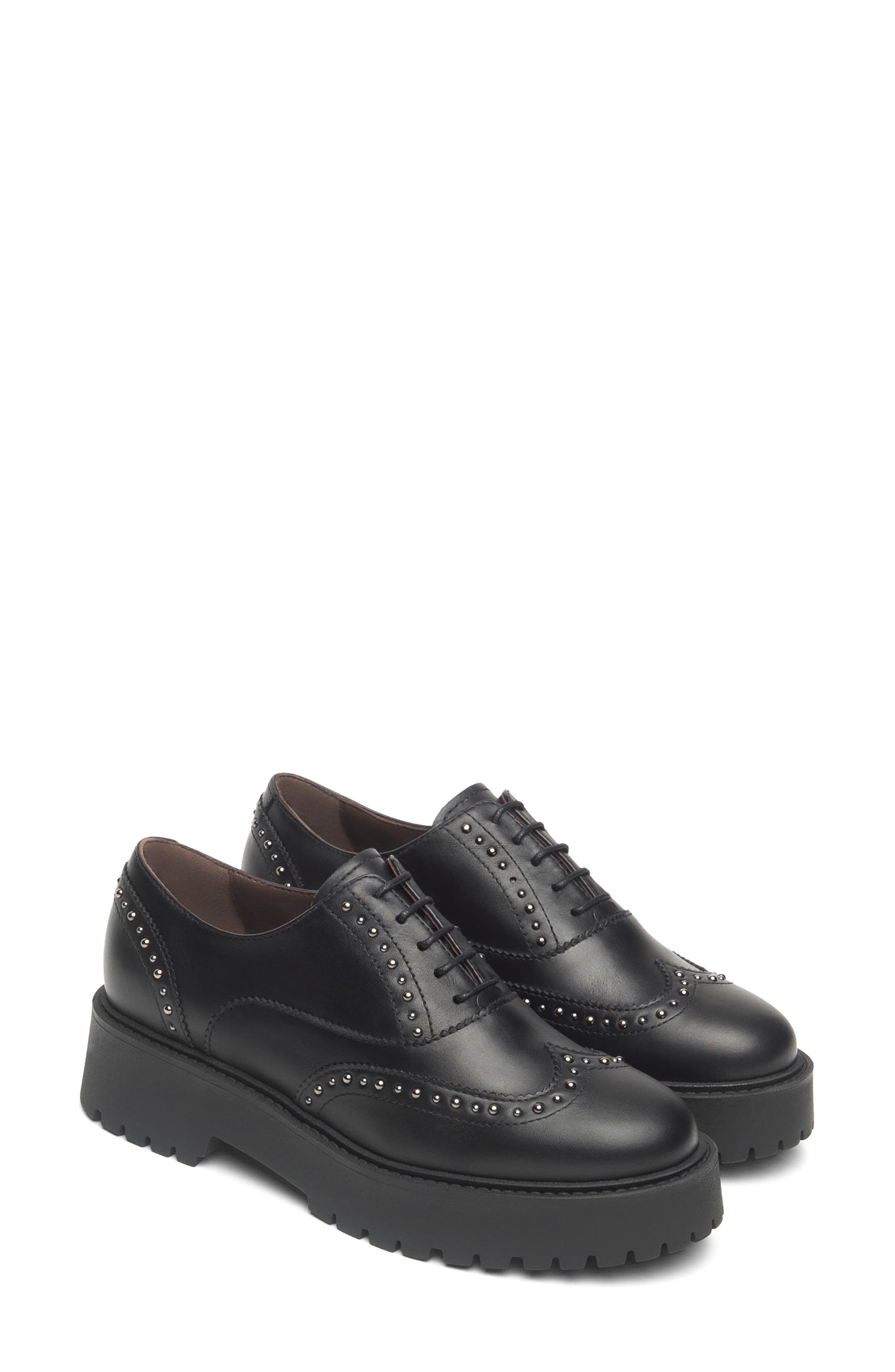 NeroGiardini Studded Derby, Alternate, color, Black