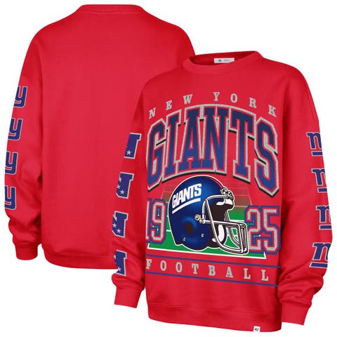 Women's '47  Red New York Giants Go Big Oversized Pullover Sweatshirt