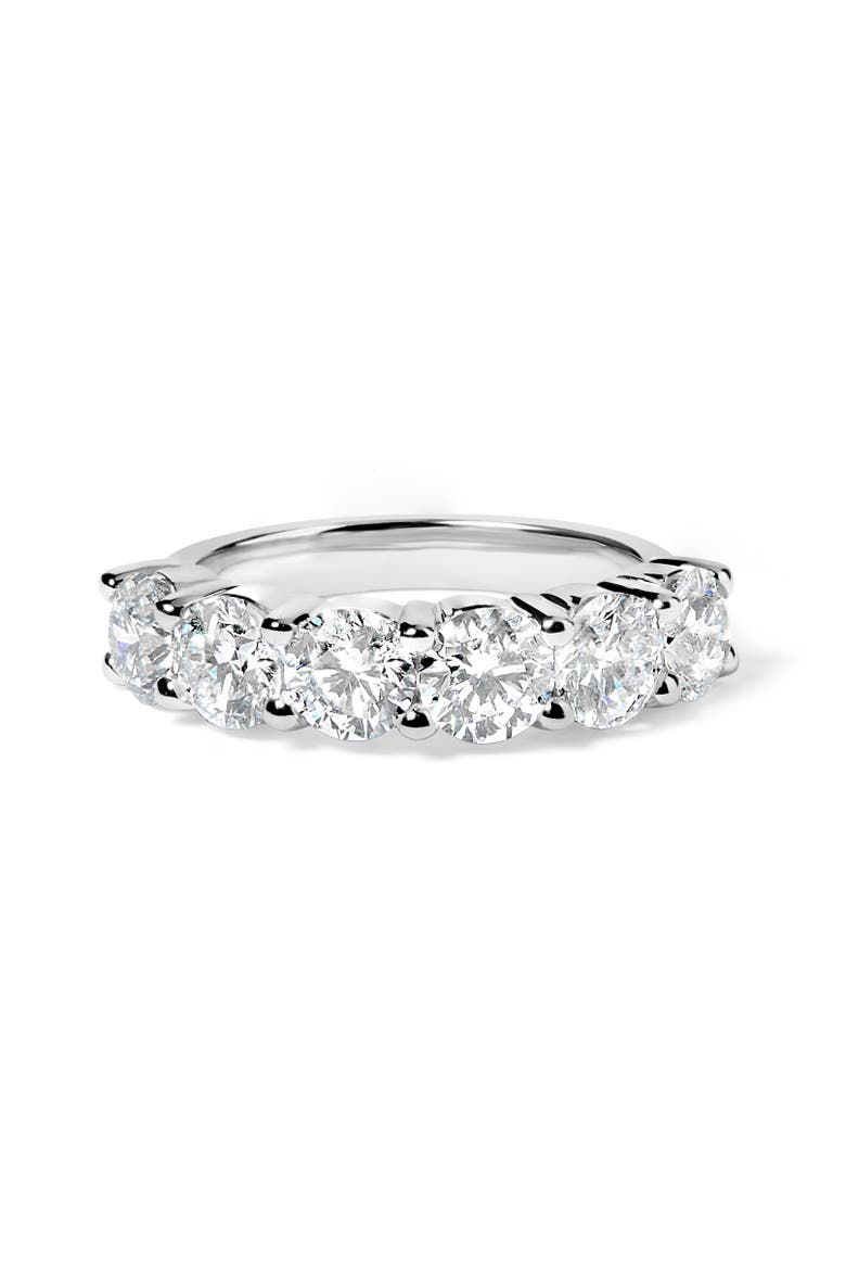 14K White Gold 3.0 ctw Lab-Grown Diamond Shared Prong Set 6 Stone Band Ring, Alternate, color, White Gold