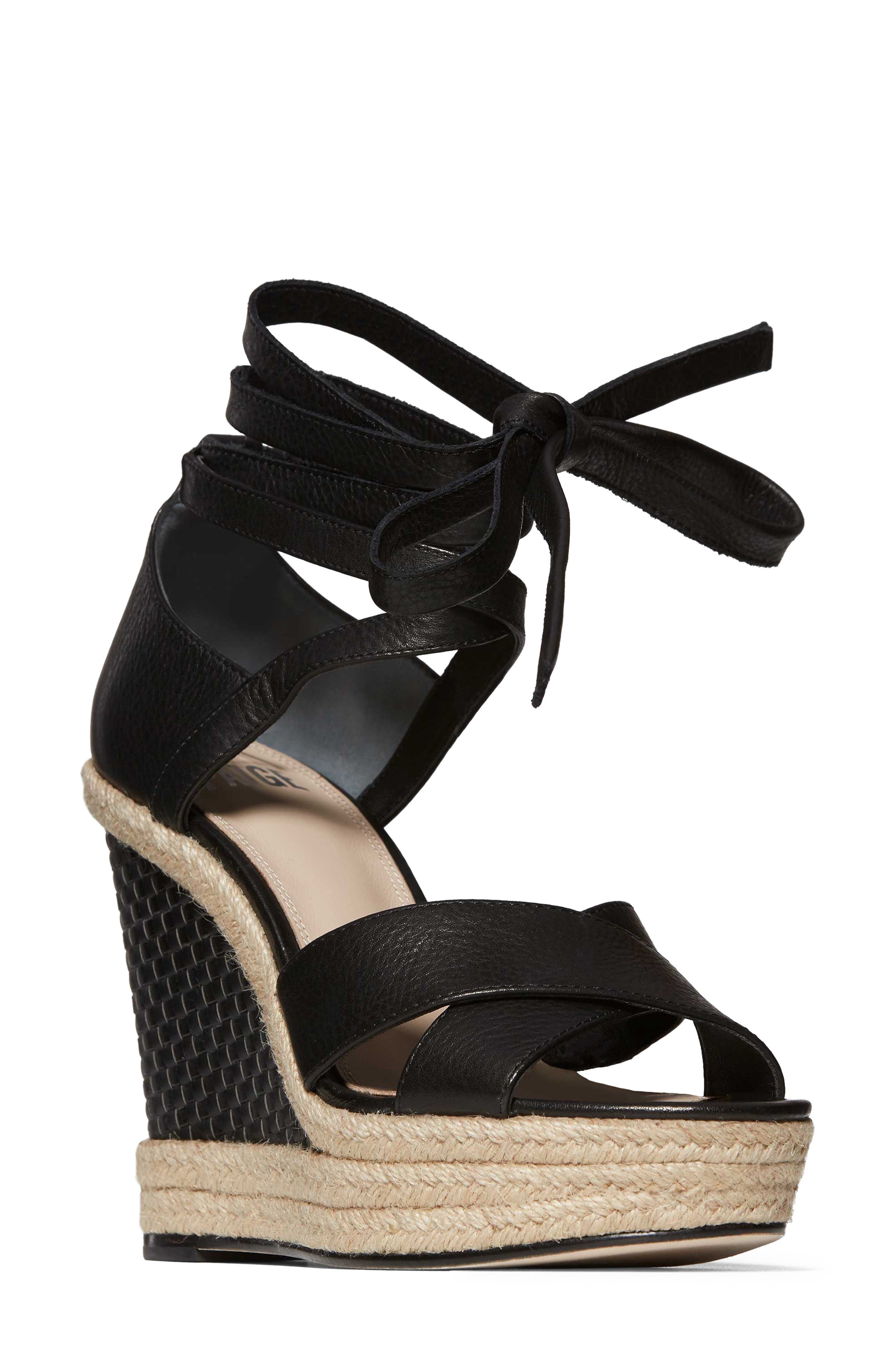 PAIGE Talia Wedge Ankle Wrap Sandal, Main, color, 