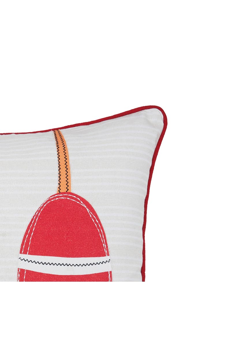 Buoy Ship Shape Cotton Blend Accent Throw Pillow 18" x 18", Alternate, color, White