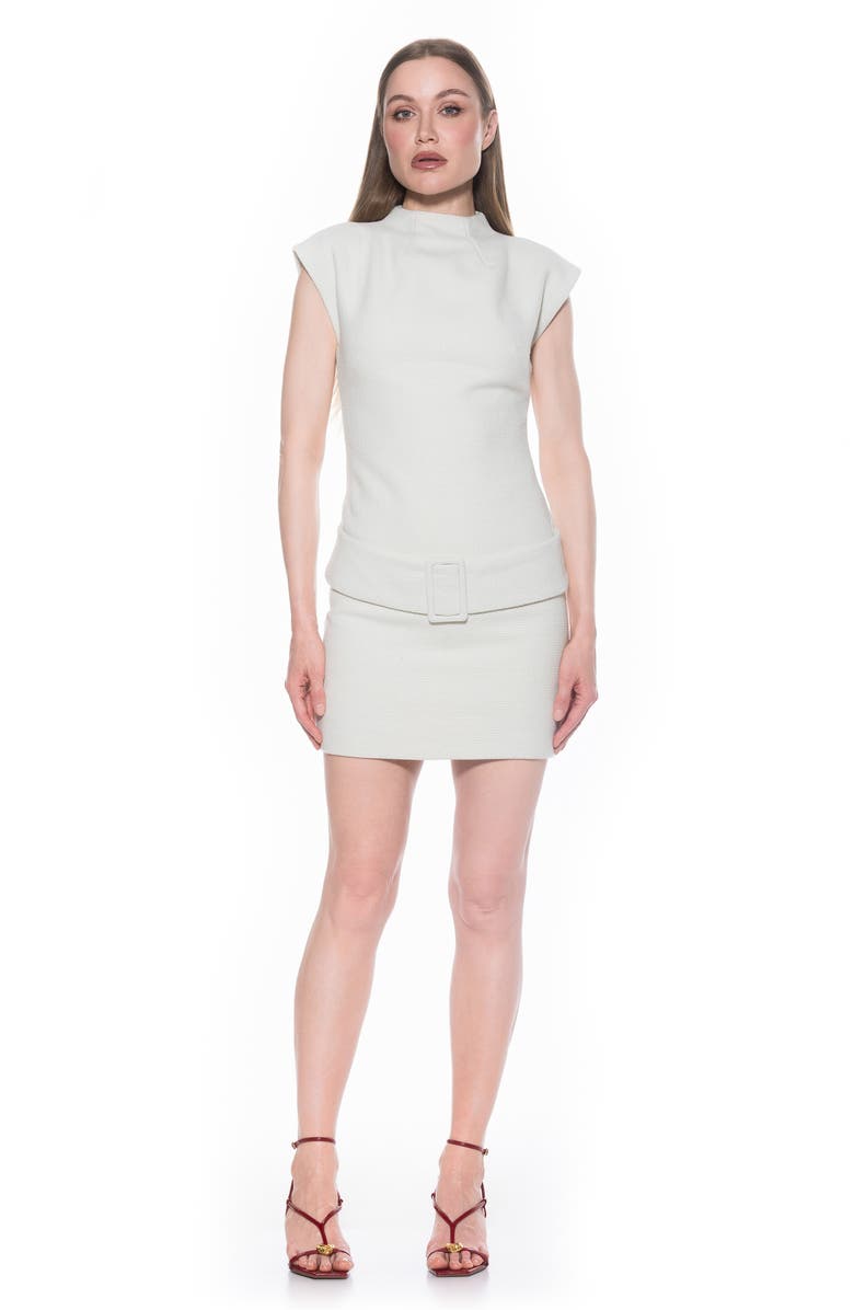 Alexia Admor Em Cap Sleeve Belted Minidress, Alternate, color, Ivory