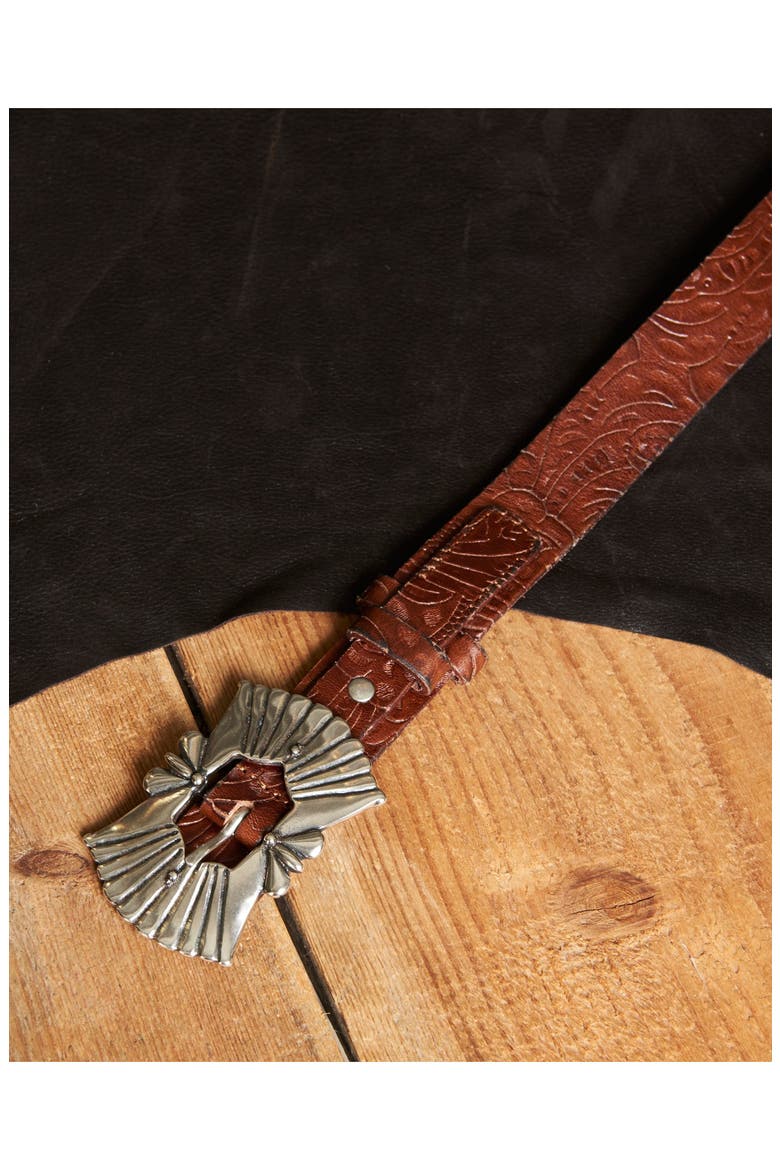 Tyra Printed Leather Belt, Alternate, color, CUOIO