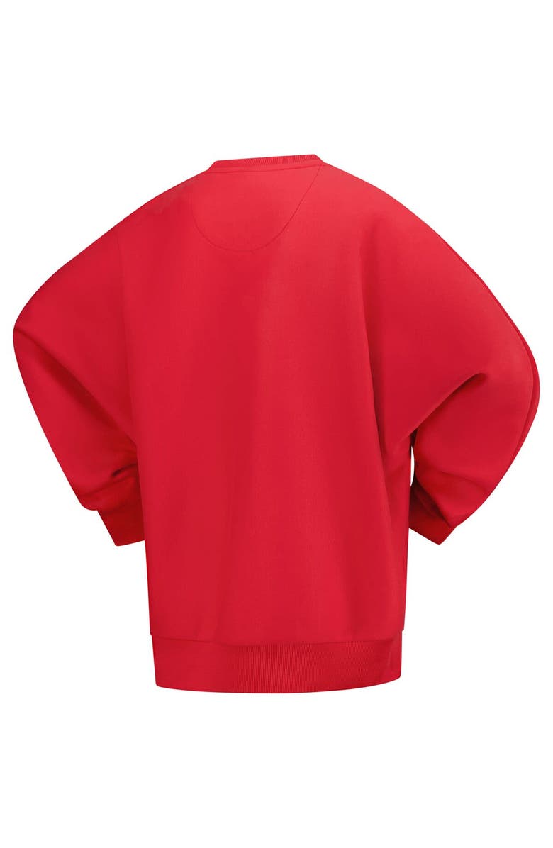 PRESSBOX Women's Pressbox  Scarlet Ohio State Buckeyes Flannigan Oversized Dolman Pullover Sweatshirt, Alternate, color, Scarlet