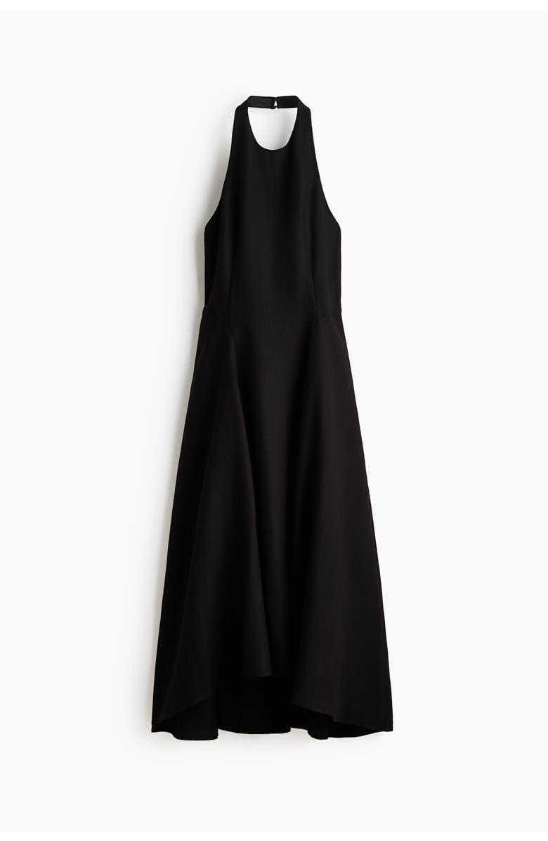 H&M Flared halterneck dress, Alternate, color, Black