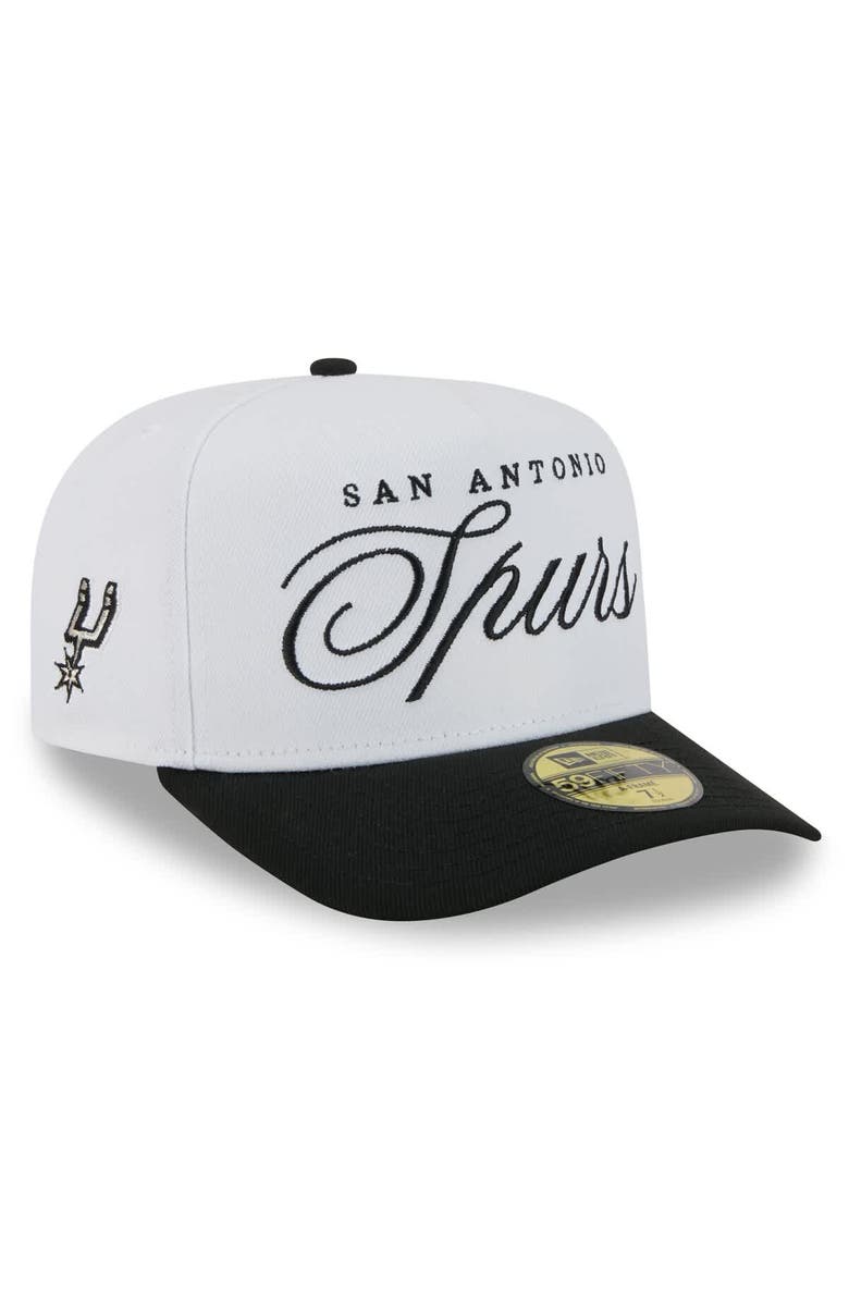 New Era Men's New Era White/Black San Antonio Spurs 2025 NBA Draft A-Frame 59FIFTY Fitted Hat, Main, color,