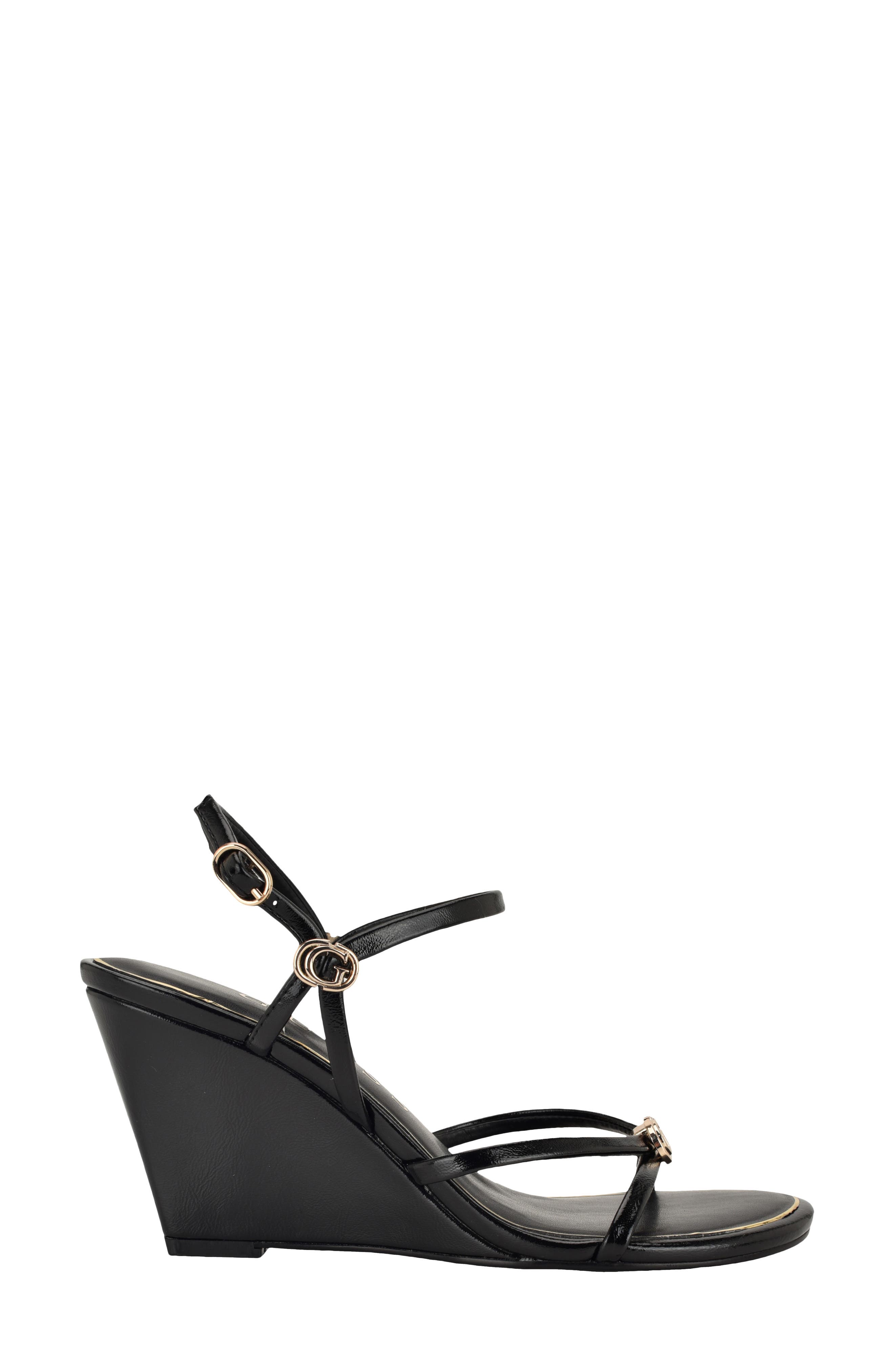 GUESS Devve Slingback Wedge Sandal, Alternate, color, Black