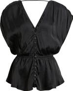 Free People Ash Button-Up Peplum Top
