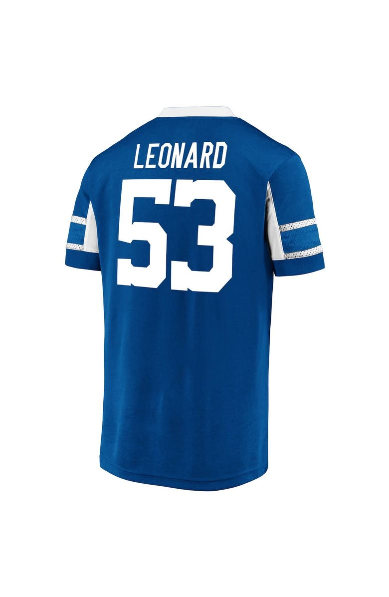 FANATICS Men's Fanatics Branded Shaquille Leonard Royal Indianapolis Colts Hashmark Player Name & Number V-Neck Top, Alternate, color,