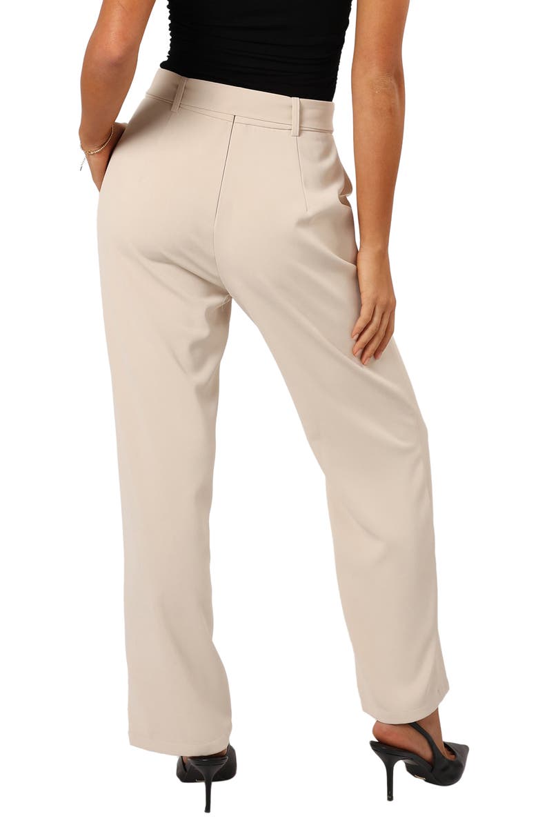 Petal & Pup Averie Tie Waist Straight Leg Pants, Alternate, color, Beige