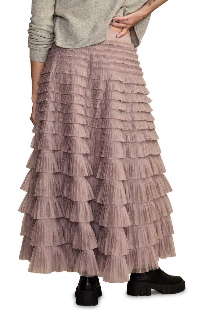 Lucky Brand Tiered Ruffle Tulle Maxi Skirt, Alternate, color, Sphinx