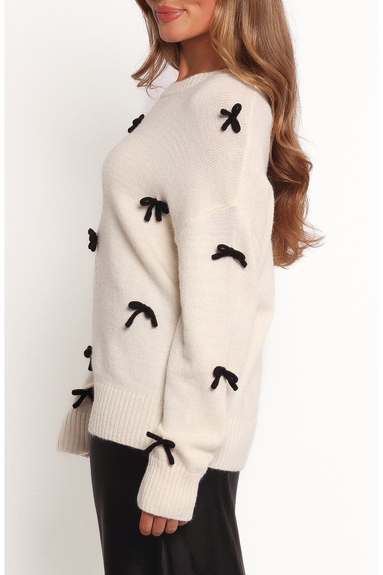 Voss Bow Sweater, Alternate, color, CREAM