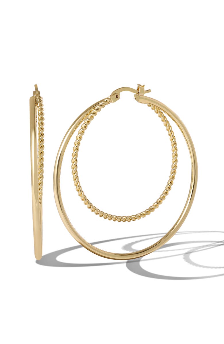 Jessica Simpson Womens Double Hoop Earrings - Gold-Tone Hoop Earrings, Main, color, 