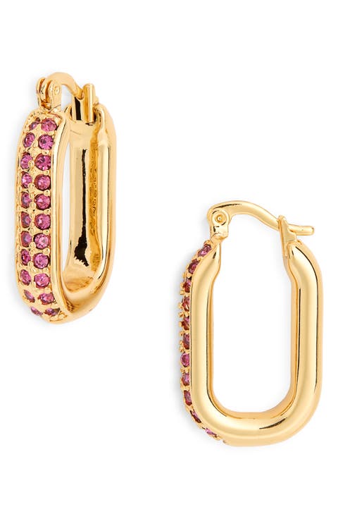 Pavé Crystal Oval Hoop Earrings