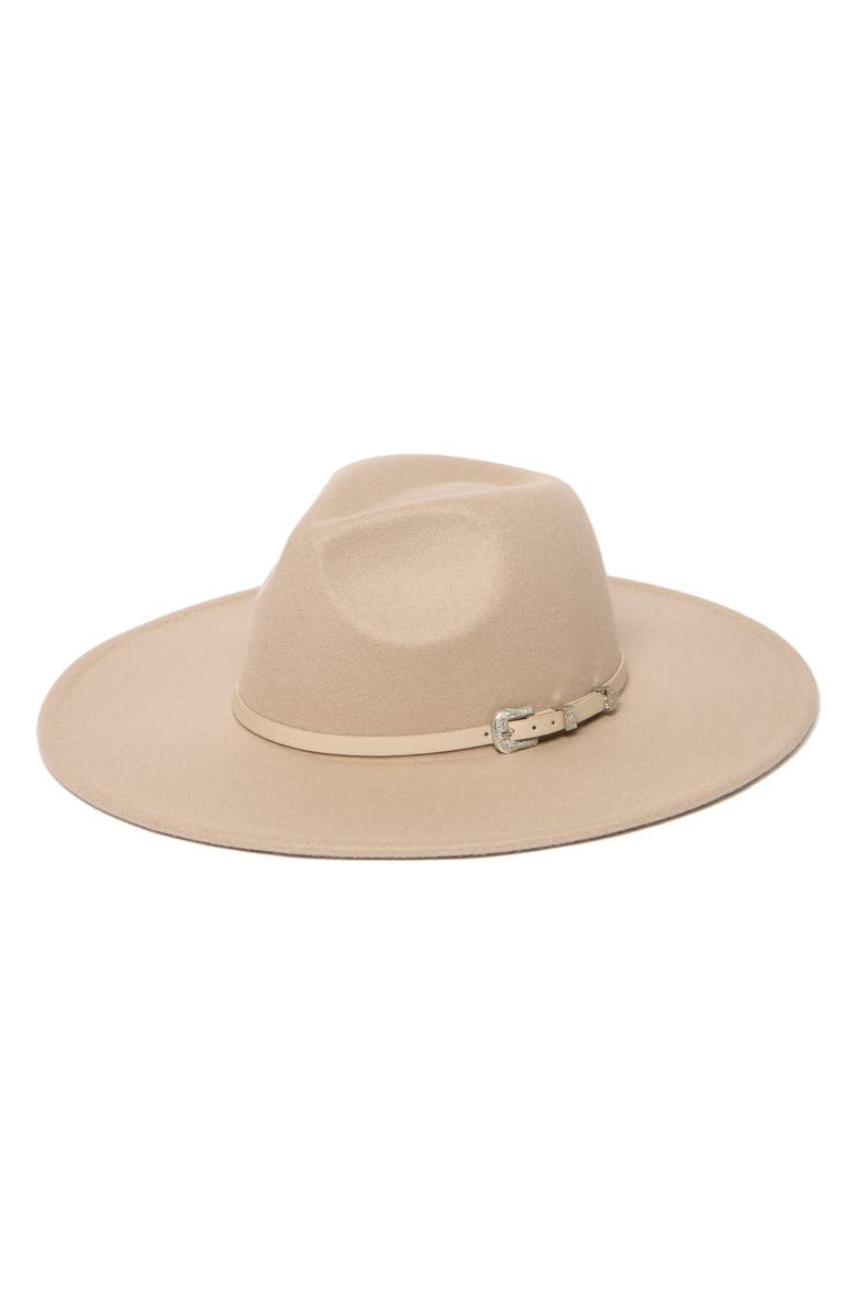 San Diego Hat Western Belt Fedora Hat, Main, color, Oatmeal