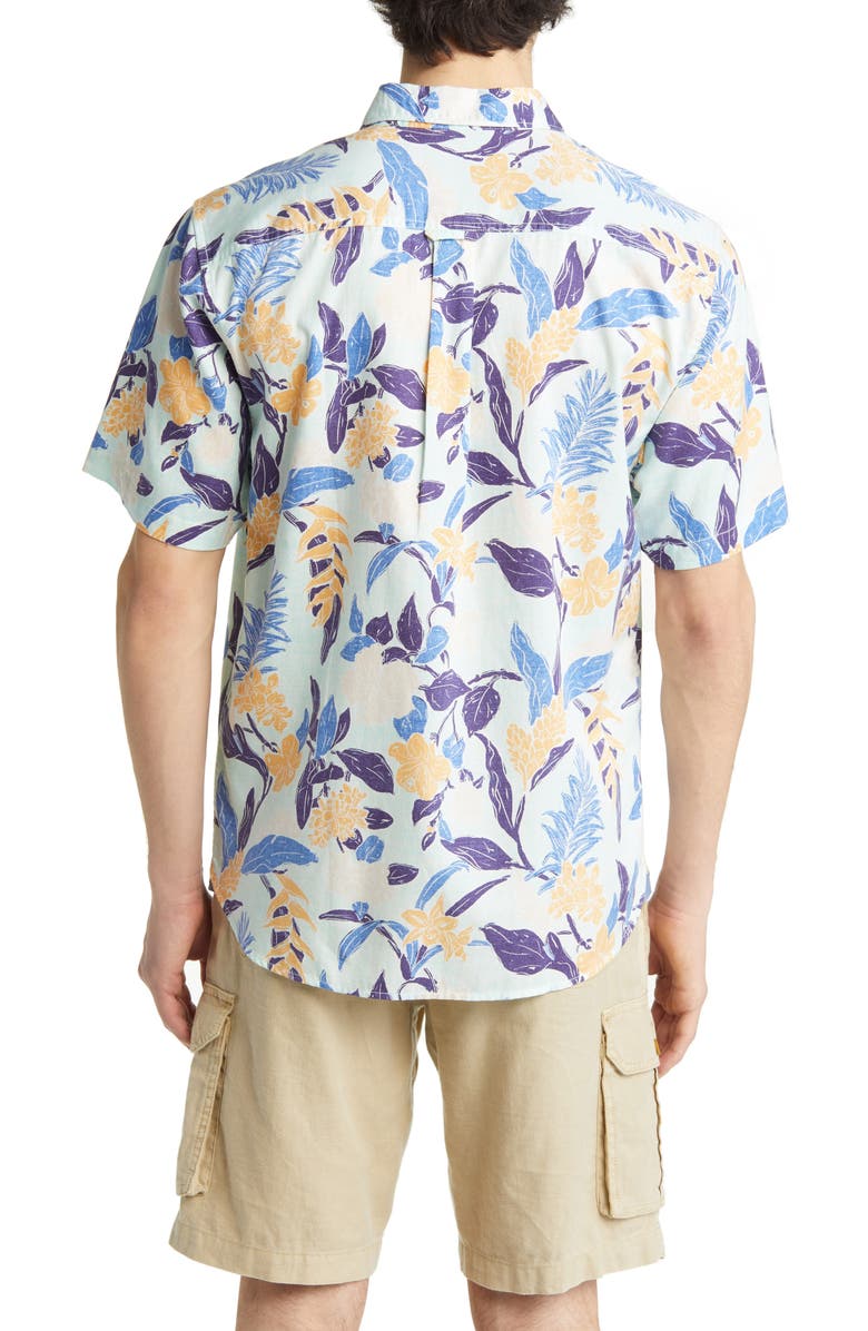 Tommy Bahama Tortola Aqua Isles Floral Short Sleeve Button-Up Shirt, Alternate, color, 