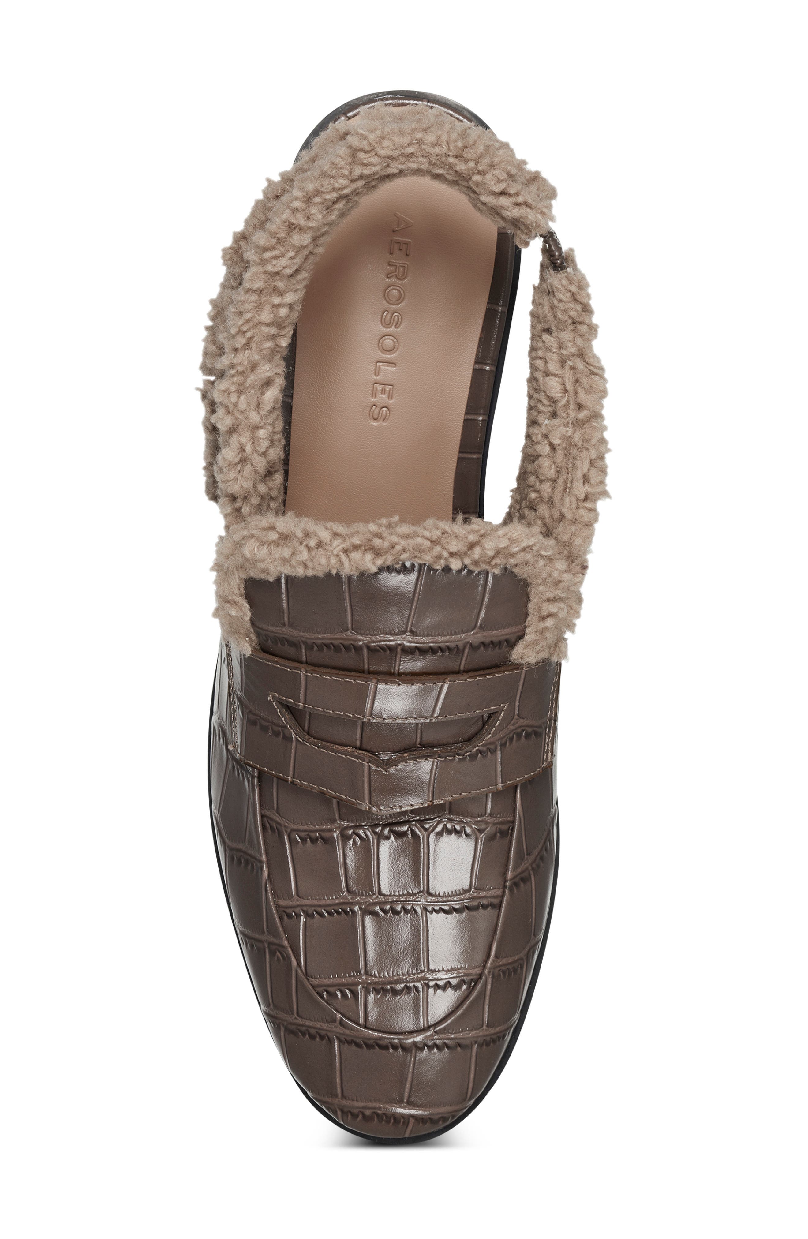 Aerosoles Gabrielle Faux Shearling Slingback Loafer, Alternate, color, 