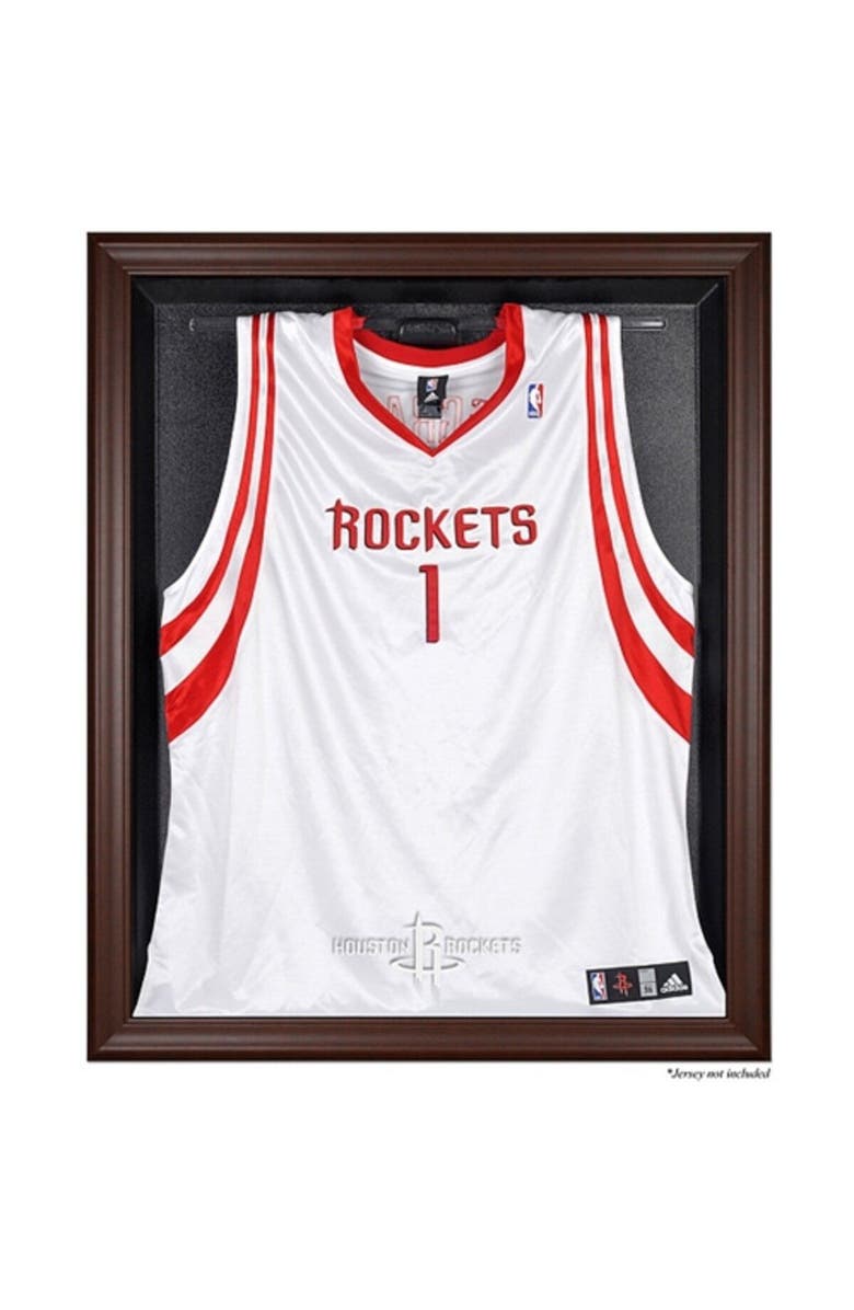 FANATICS AUTHENTIC Houston Rockets Brown Framed Logo Jersey Display Case, Main, color,