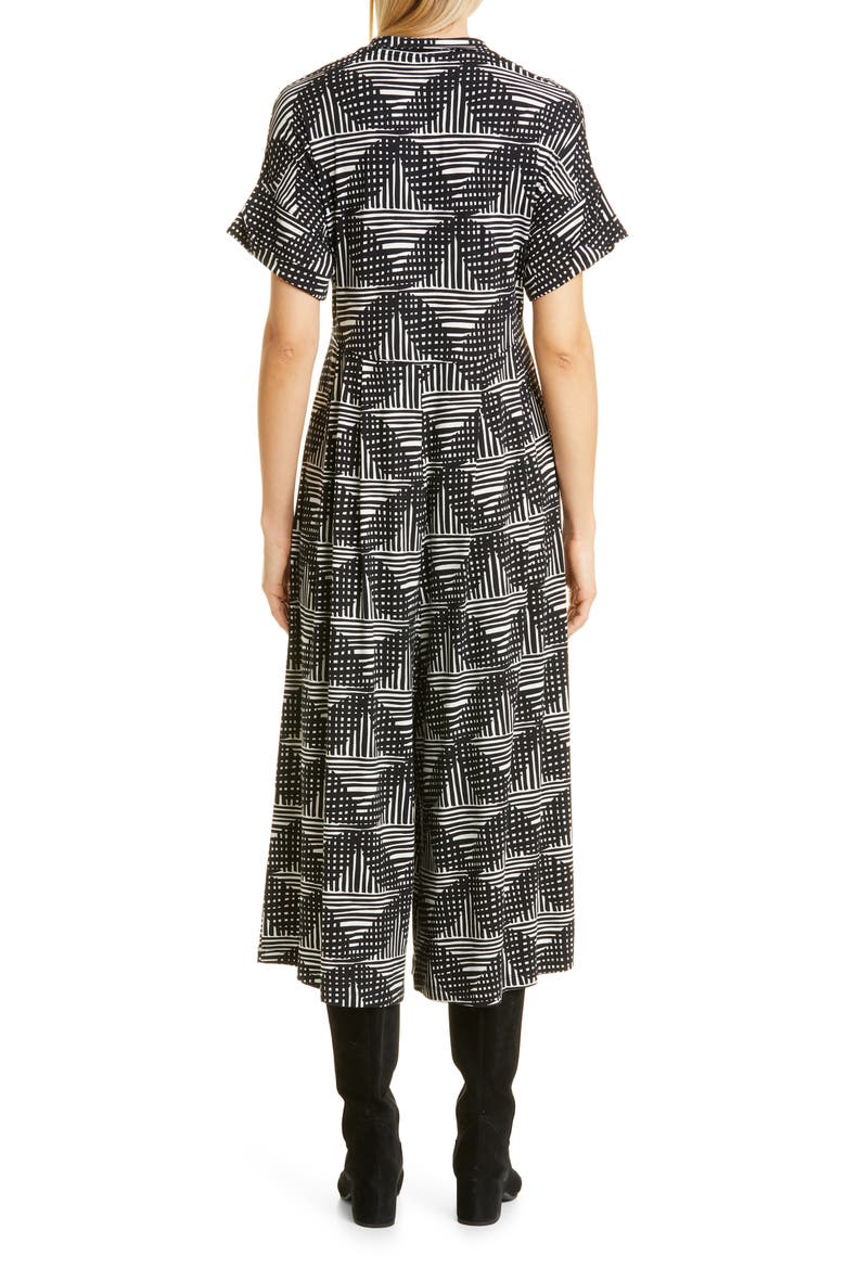 Abstract Print Crop Jumpsuit, Alternate, color, BLACK