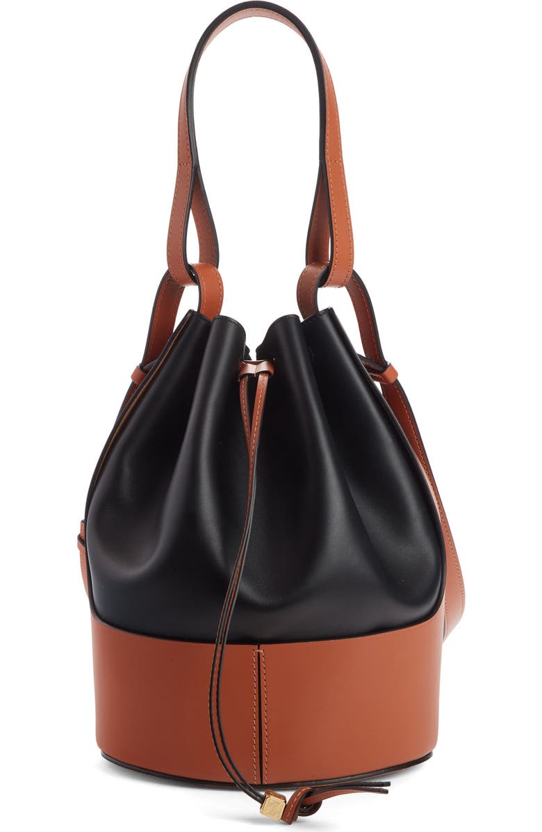 Loewe Balloon Colorblock Leather Bucket Bag, Main, color,