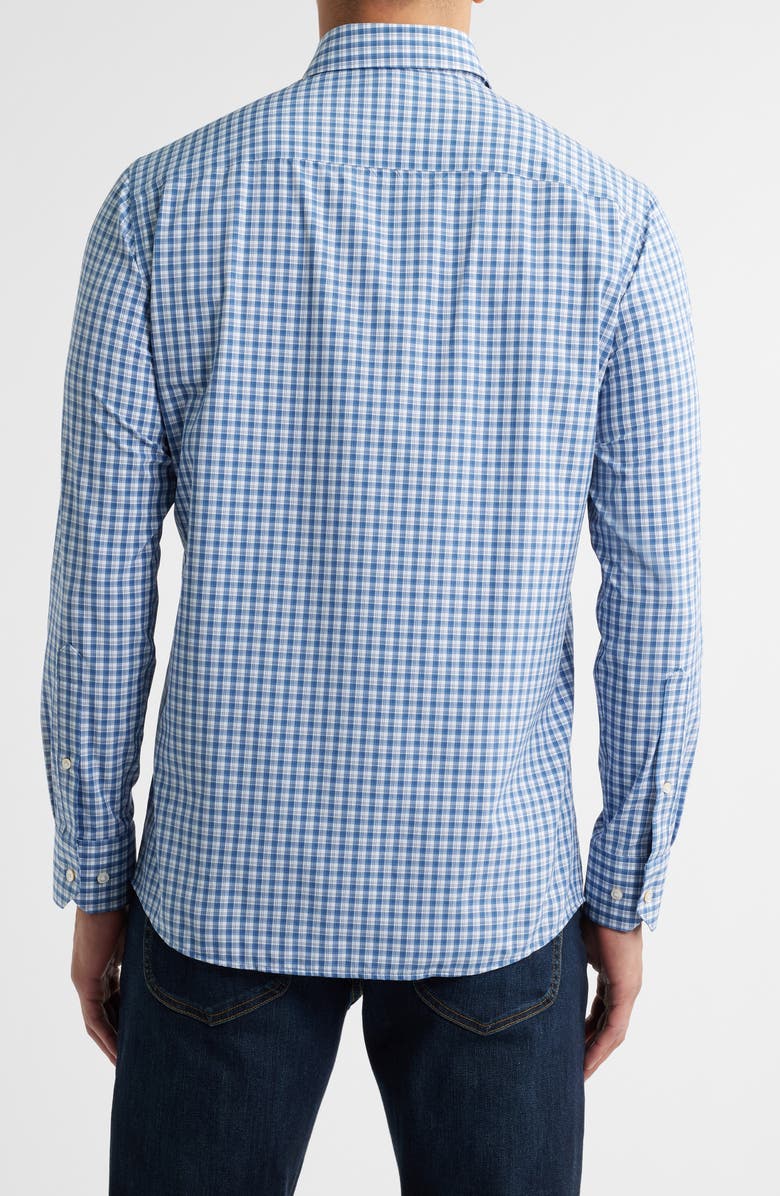 Peter Millar Crown Crafted Davis Performance Poplin Button-Down Shirt, Alternate, color, Ocean Blue